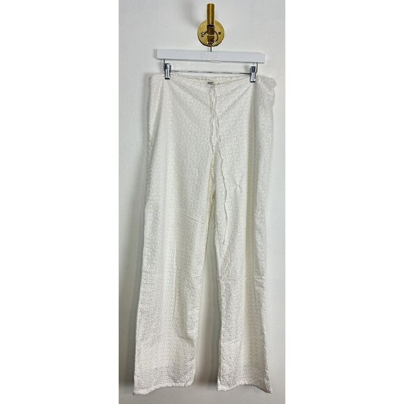 HOUSE OF CB Frankie Broderie Anglaise Drawstring Pants in Ivory Size Small - Picture 5 of 15
